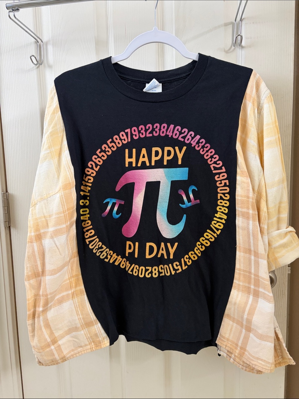 Happy Pi Day Black Graphic  Long-Sleeve Top